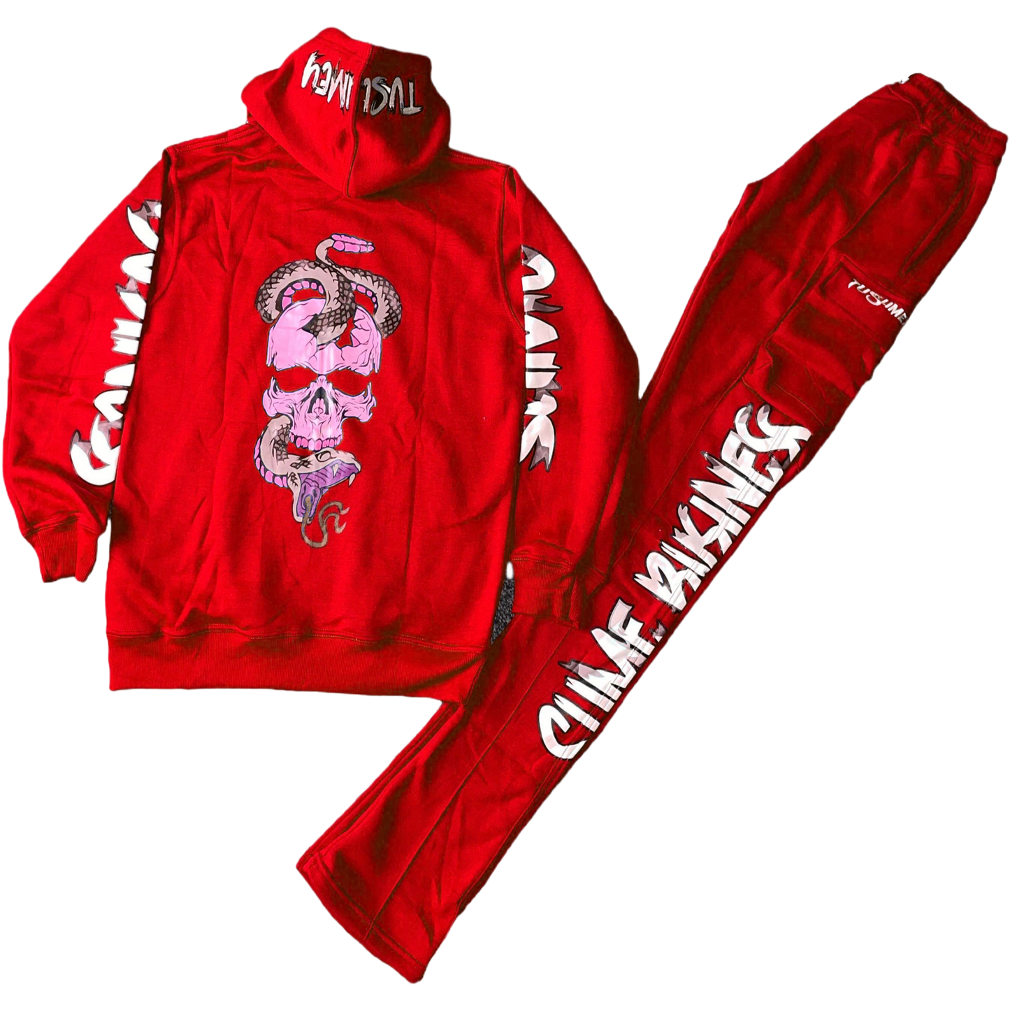 STACKED SLIMED SUITS RED